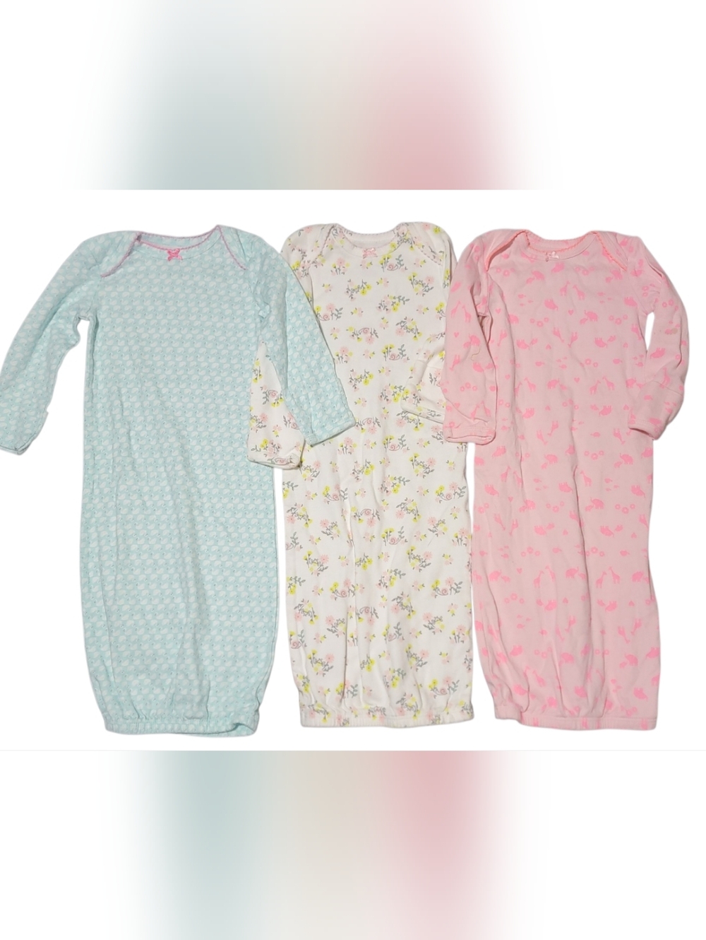 Carter's 3-Pack Girls Sleep Sacks in Pink, Cream & Light Blue